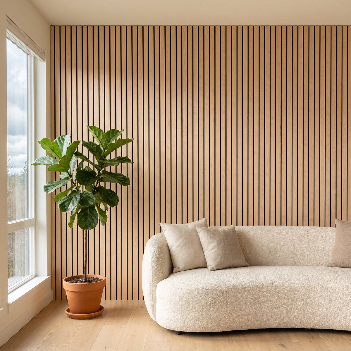 Linen slat wall