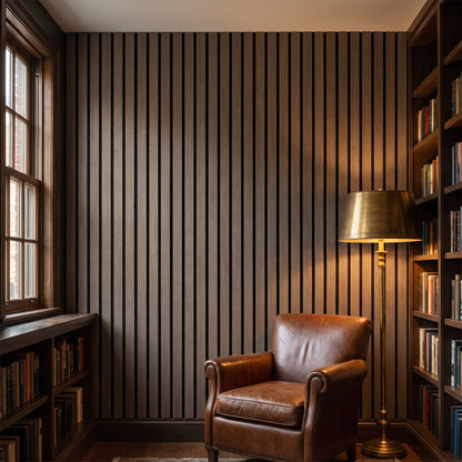 Slat wall panels in Tobacco Oak