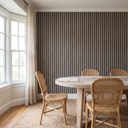 Slat wall panels in Weathered Oak